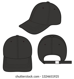 Baseball Cap fashion flat vector  illustration mockup design