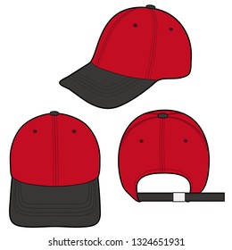 Baseball Cap fashion flat vector  illustration mockup design