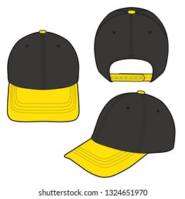 Baseball Cap fashion flat vector  illustration mockup design