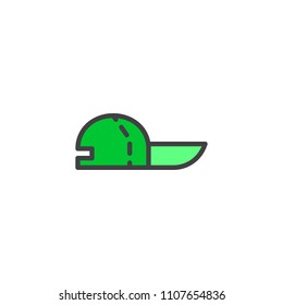 Baseball cap filled outline icon, line vector sign, linear colorful pictogram isolated on white. Cap symbol, logo illustration. Pixel perfect vector graphics
