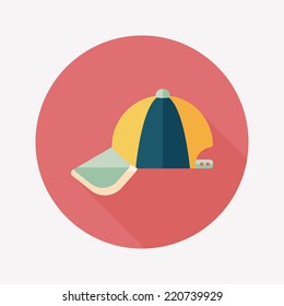 baseball cap flat icon with long shadow,eps10