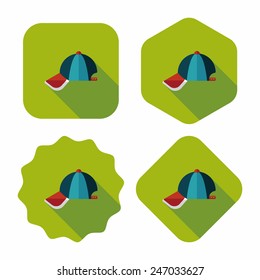 baseball cap flat icon with long shadow,eps10