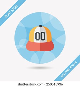 baseball cap flat icon with long shadow,eps10
