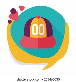 baseball cap flat icon with long shadow,eps10