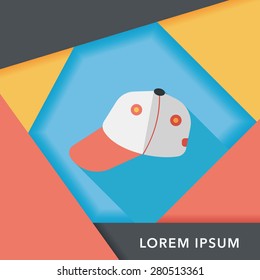 baseball cap flat icon with long shadow,eps10