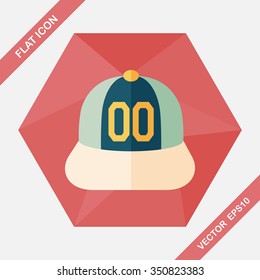 baseball cap flat icon with long shadow,eps10