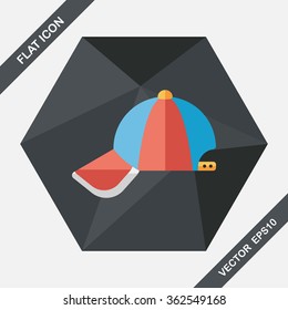 baseball cap flat icon with long shadow,eps10