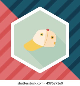 baseball cap flat icon with long shadow,eps10