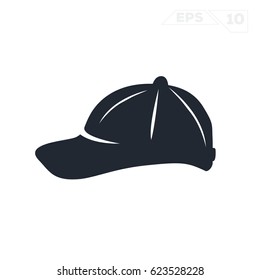 baseball cap flat silhouette illustration vector design