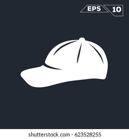 baseball cap flat silhouette illustration vector design