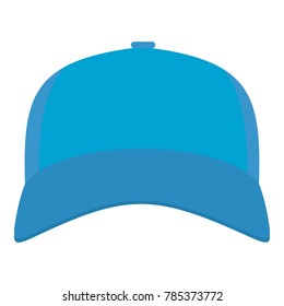 Baseball cap in front icon. Flat illustration of baseball cap in front vector icon for web.