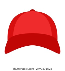 Baseball cap front view flat vector illustration clipart