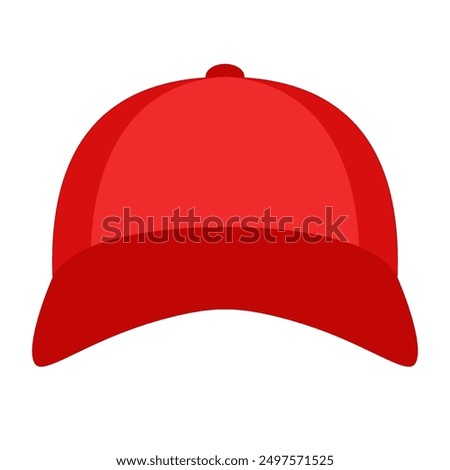 Baseball cap front view flat vector illustration clipart