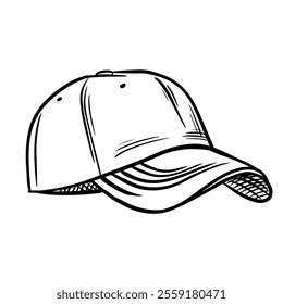 Baseball cap, hand drawn sketch vector illustration
