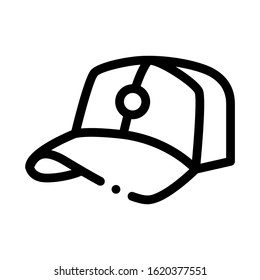 Baseball Cap Hat Icon Vector. Outline Baseball Cap Hat Sign. Isolated Contour Symbol Illustration