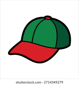 Arte vectorial del sombrero de la gorra de béisbol aislado en el fondo blanco
