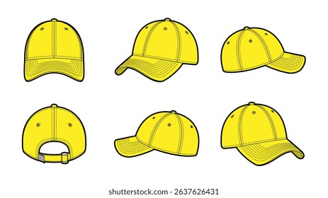 Baseball Cap Hat Vector Sport Illustration Stitched 