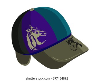 Baseball cap with horse print