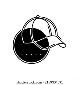 Baseball Cap Icon, Base Ball Hat, Sports Accessory, Head Gear Vector Art Illustration