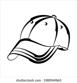 Baseball Cap Icon Design Vector Art Illustration