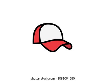 Icono de la gorra de béisbol, icono de línea llena