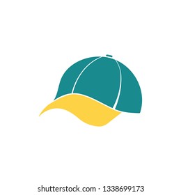 Baseball-Mütze-Symbol. Flaches Farbdesign. Vektorgrafik.
