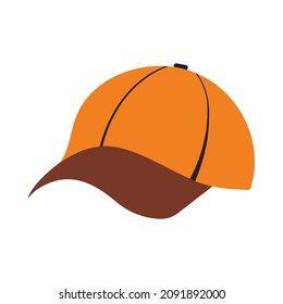 Icono de gorra de béisbol. Diseño de color plano. Ilustración vectorial.