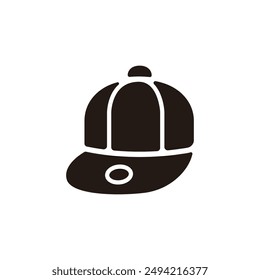 Baseball cap icon. Flat silhouette version.	