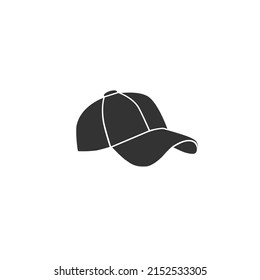 Baseball cap icon in flat. Vector illustration
