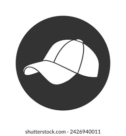 Baseball cap icon in flat. Vector illustration