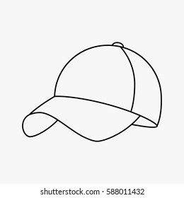 Baseball cap icon. flat vector illustration isolate on a white background in a linear style