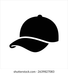Baseball Cap Icon Graphic Minimalist Black and White Logo Sportswear Design Vector Image Clothing