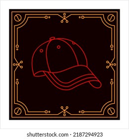 Baseball-Cap-Symbol Monoline, Sport Head Vektorgrafik-Illustration tragen, Monoline-Stil, einzelne Schlagbreite