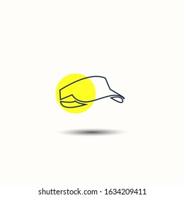Baseball cap icon on a white background with shadow design. Vector illustration