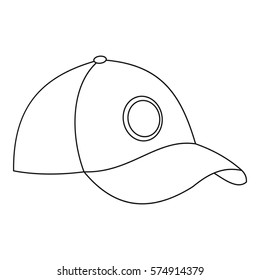 Baseball cap icon. Outline illustration of baseball cap vector icon for web