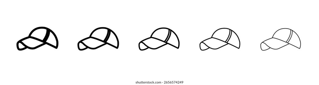 Icono de gorra de béisbol contorno simple ilustración aislada