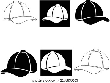 Baseball cap icon set in flat style isolated . For your design, logo. Vector illustration