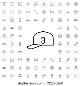 Baseball cap icon. set of outline sport icons.
