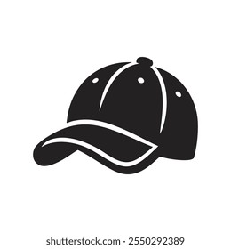 Baseball cap icon. silhouette vector design isolated on white background