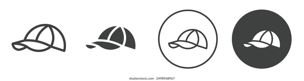 Baseball cap icon Vector illustration in black