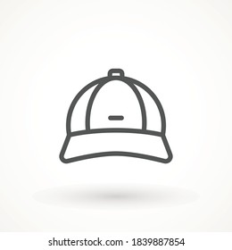 Baseball cap icon. Vector line icon isolated on white background. Base Ball Hat Design Vector Art Illustration