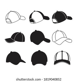 baseball cap icons vector illustration