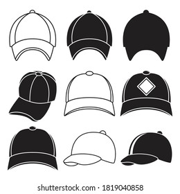 baseball cap icons vector illustration