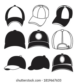 baseball cap icons vector illustration