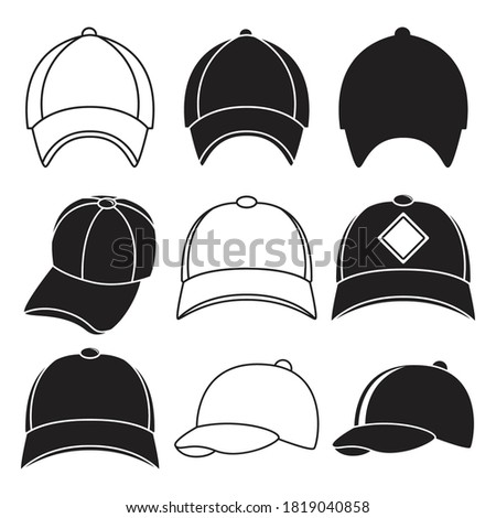baseball cap icons vector illustration