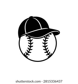 Baseball cap with baseball inside design illustration