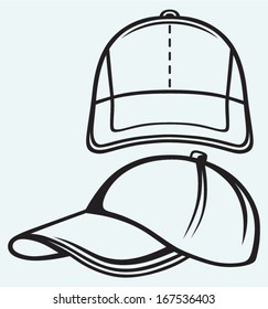 Baseball cap  isolated on blue batskground