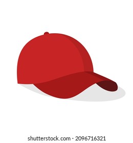 Baseball cap isolated on white background. Summer hat, stylish sports headwear, an athletic accessory that protects your head from the sun. Vector illustration