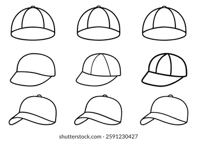 Baseball cap line art artistic depiction