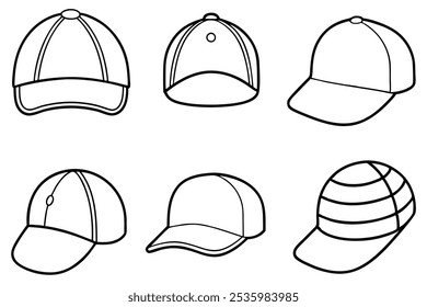 Baseball Cap Line Art Illustration für Anfänger